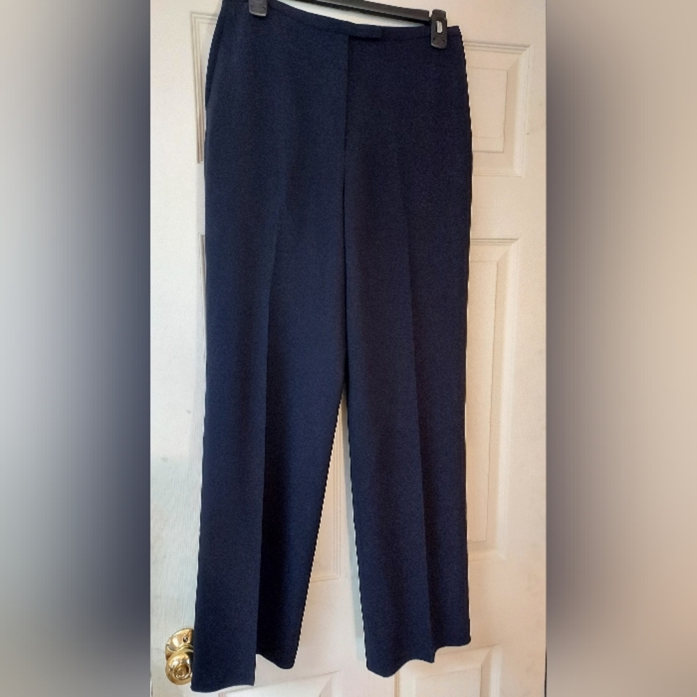 Ann Taylor Pants Womens 8 Navy Blue Trousers Office Work Career Lined Pockets